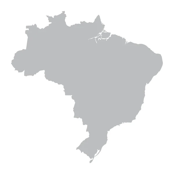 ブラジルの灰色の地図 — ストックベクタ