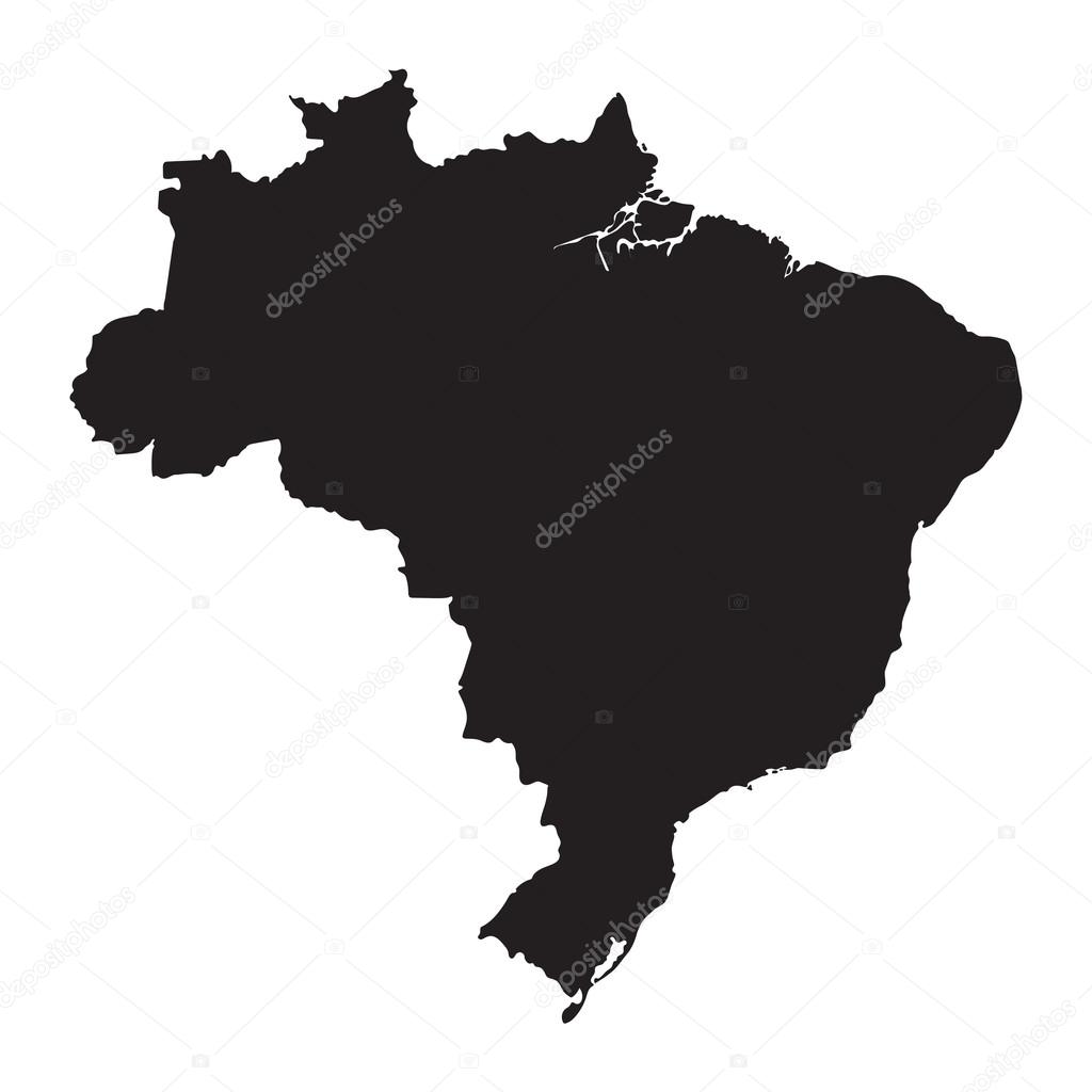 black map of Brazil