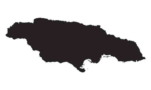 Svart karta över Jamaica — Stock vektor