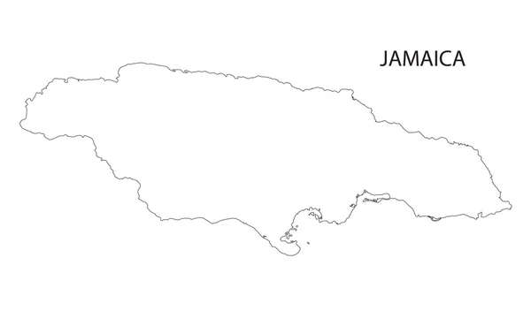 Outline of Jamaica map — Stock Vector