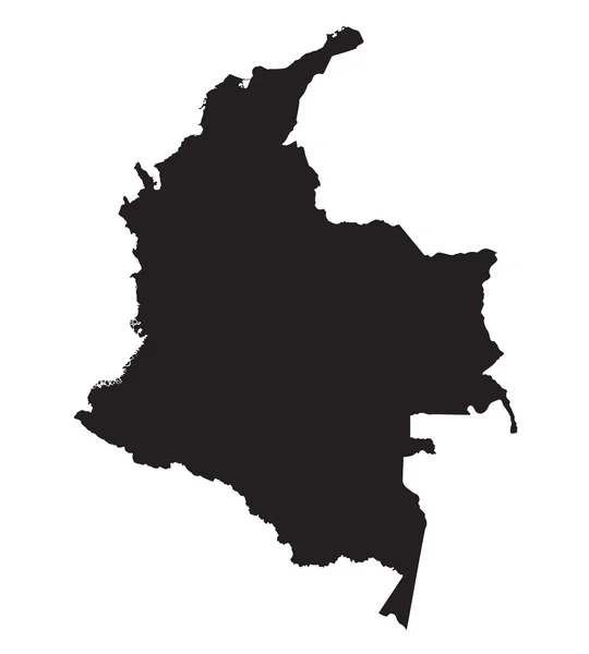 Mapa preto de Colômbia — Vetor de Stock