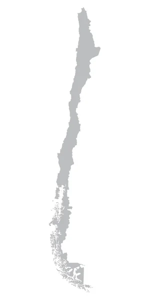 Šedá mapa Chile — Stockový vektor