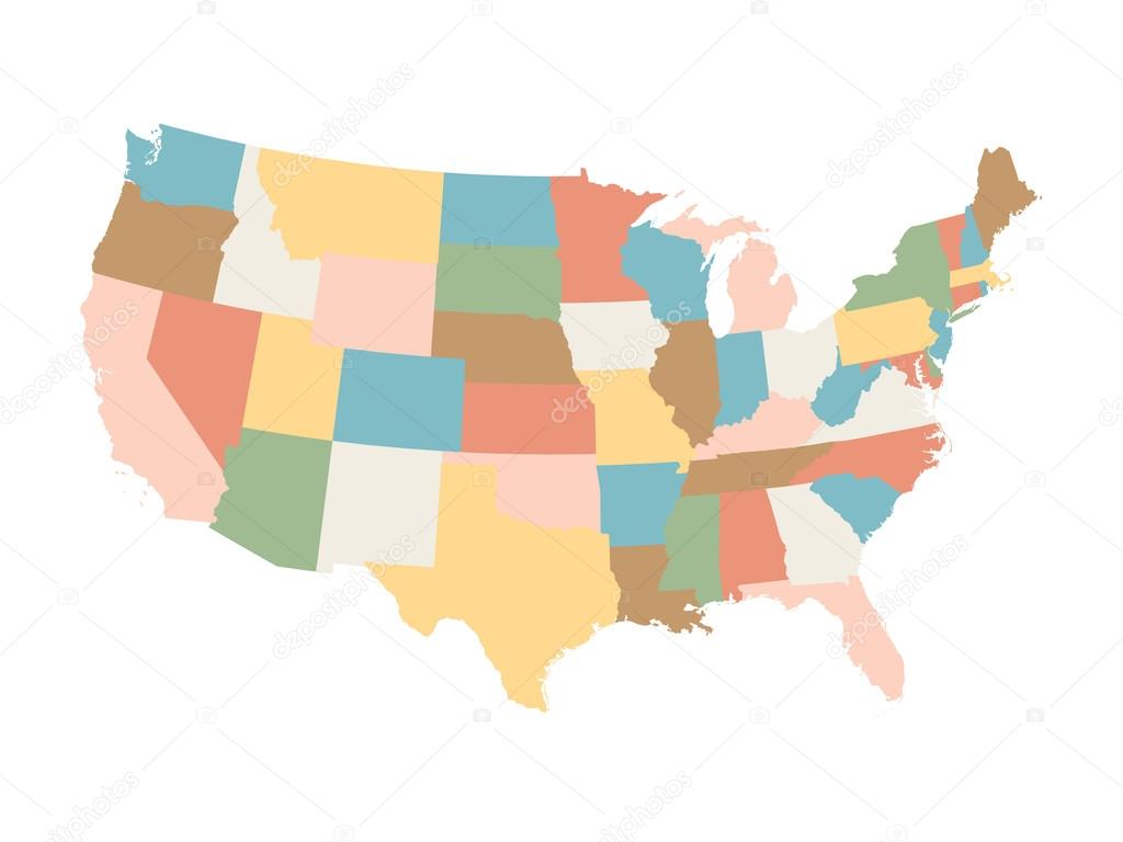 Colorful map of United States Stock - Depositphotos 84167950 Stock Illustration Colorful Map Of United States 