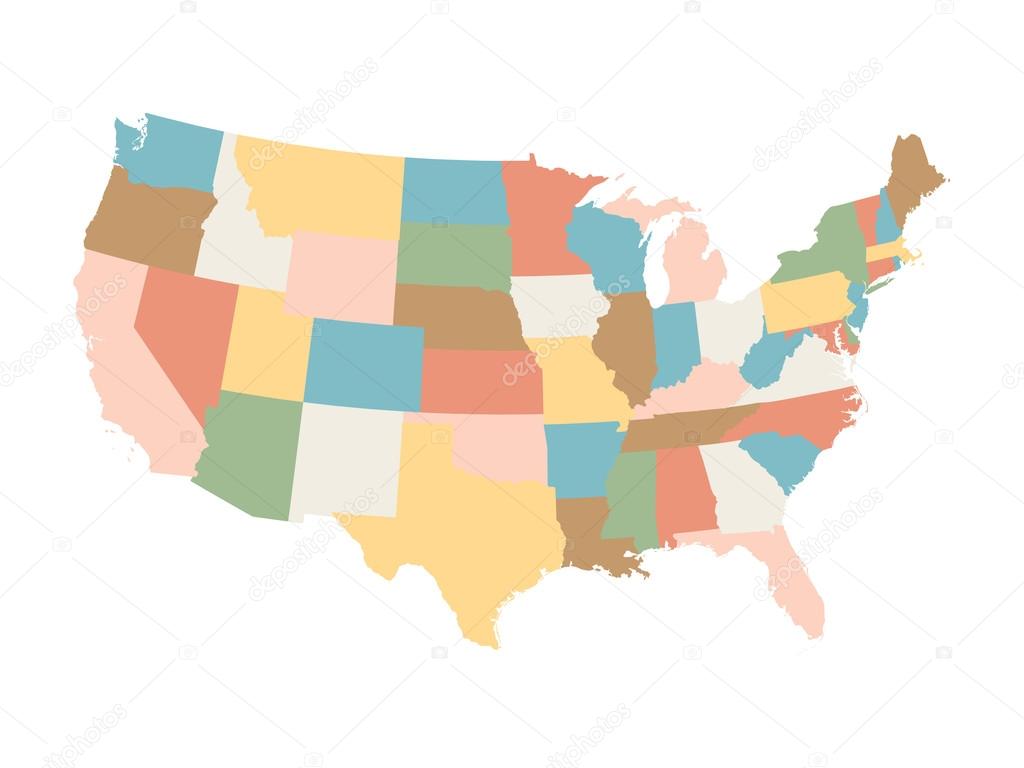 colorful map of United States