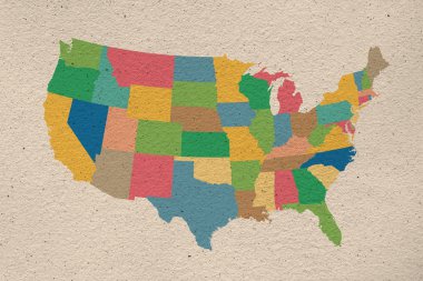 United States map on old paper