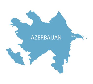 Azerbaycan Bakü göstergesi ile mavi Haritası