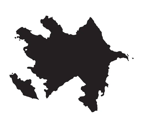 Mapa negro de Azerbaiyán — Archivo Imágenes Vectoriales