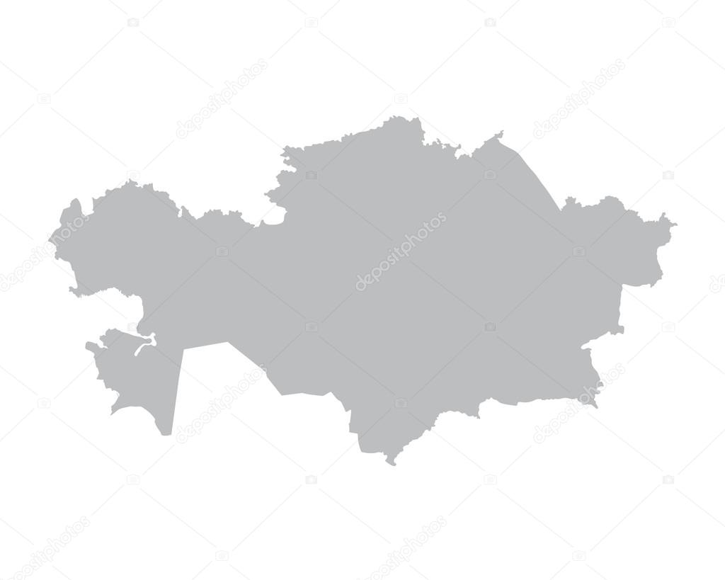 grey map of Kazakhstan