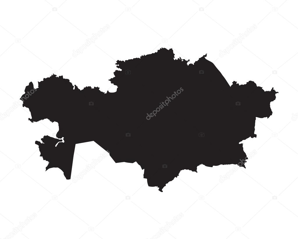 black map of Kazakhstan