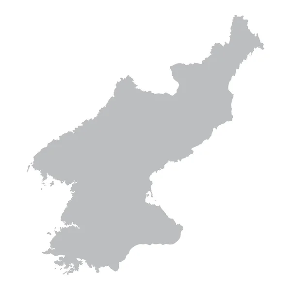 Carte grise de Corée du Nord — Image vectorielle