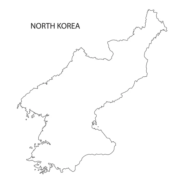Umriss der Nordkoreakarte — Stockvektor