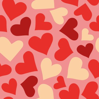 Kalpli kusursuz Sevgililer Günü deseni - vektör illüstrasyonu