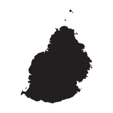 black map of Mauritius clipart