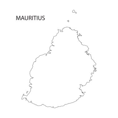 outline of Mauritius map clipart