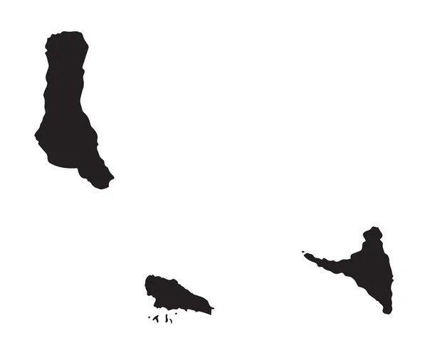 Mappa nera delle Comore — Vettoriale Stock