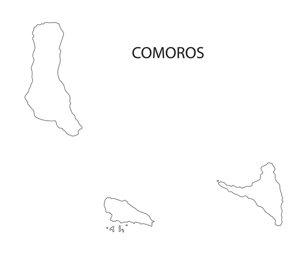 Carte noire de Comores — Image vectorielle