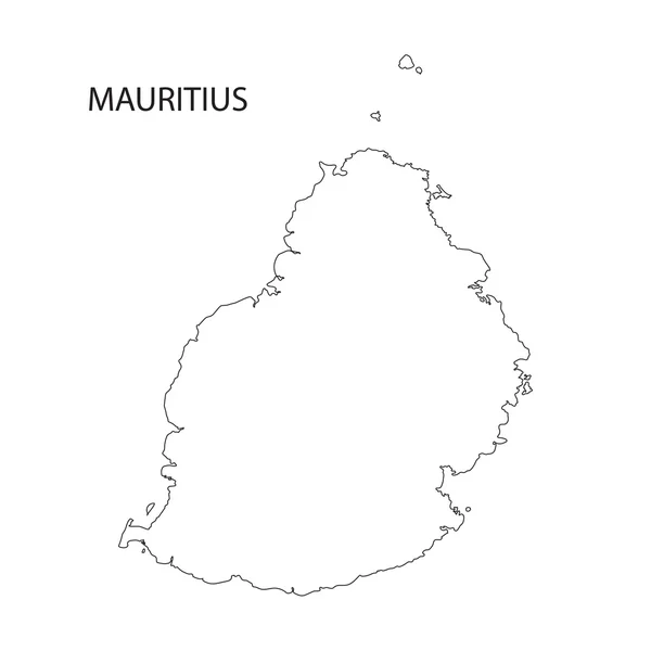 Outline of Mauritius map — Stock Vector