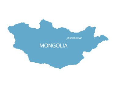 vektör Ulaanbaatar göstergesi ile Moğolistan Haritası