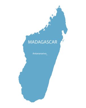 Madagaskar Antananarivo göstergesi ile mavi vektör Haritası