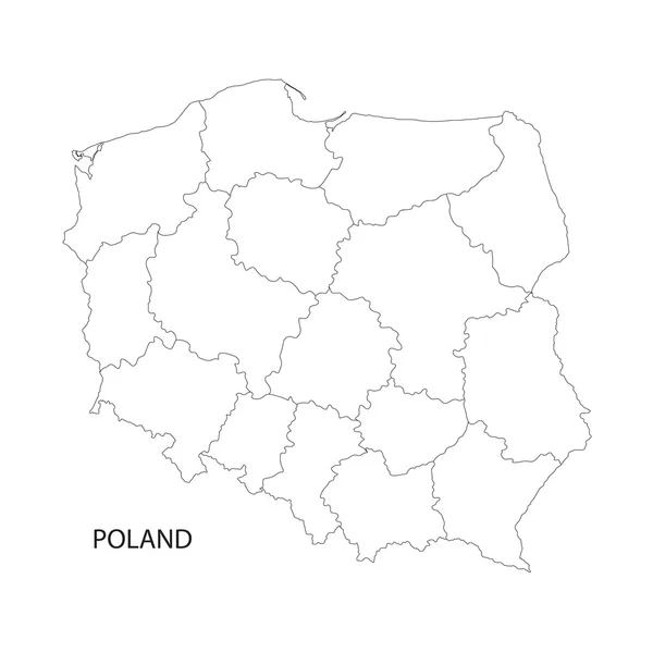 Aperçu de la carte Pologne — Image vectorielle