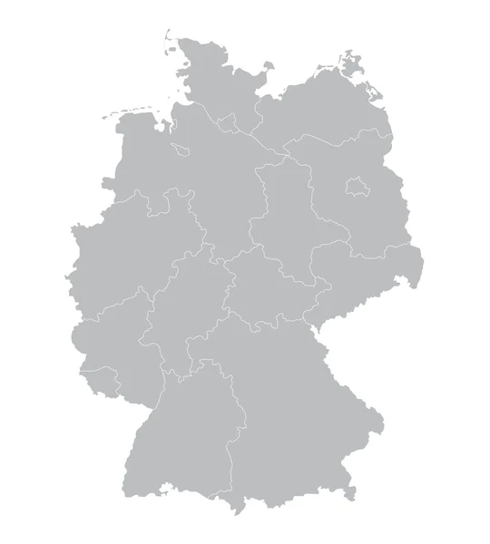 Mapa vectorial gris de Alemania (todos los estados federales en capa separada — Archivo Imágenes Vectoriales