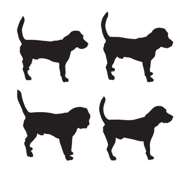 Köpekler (Beagle siyah siluetleri)