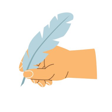 Tüylü el yazısı, klasik el yazısı konsepti - vektör illüstrasyonu