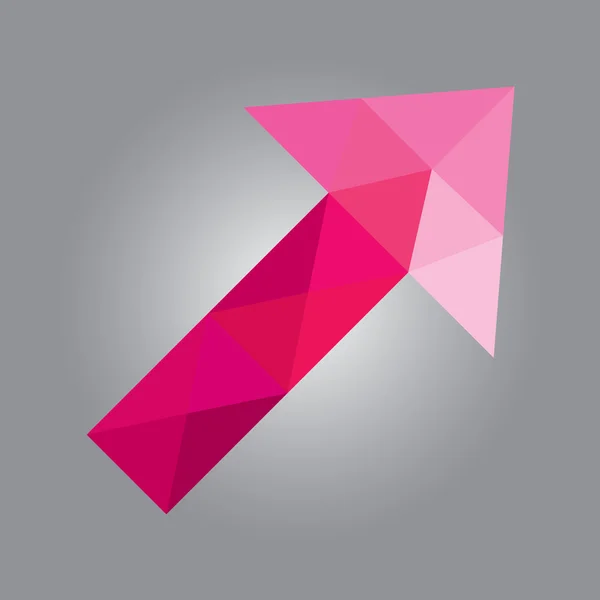 Roze geometrische arrrow — Stockvector