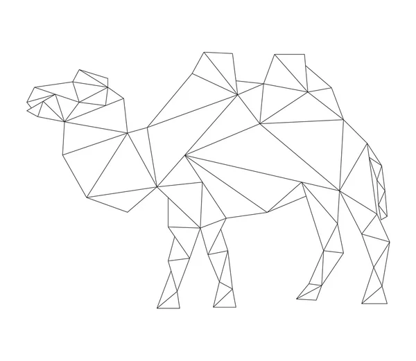 Trojúhelníkové siluety velblouda, vektorové ilustrace — Stockový vektor