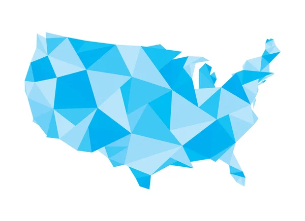 Mapa poligonal dos Estados Unidos —  Vetores de Stock