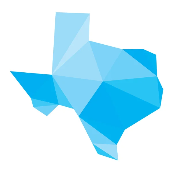 Poligonal Texas vektör harita — Stok Vektör