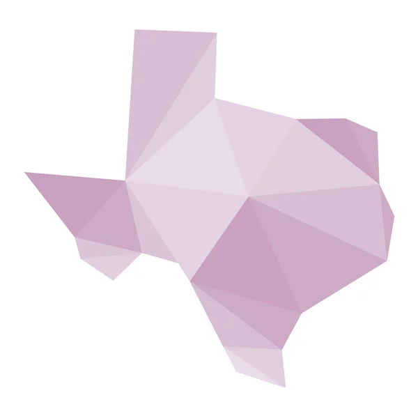 Pembe poligonal Texas vektör harita — Stok Vektör