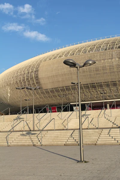 Krakow, Polonya- 29 Ekim 2015: Tauron Arena Krakow; Krakow Arena Polonya'nın en büyük (22 800 seyirci için) ve dünya salonu eğlence ve spor mekan en modern biridir