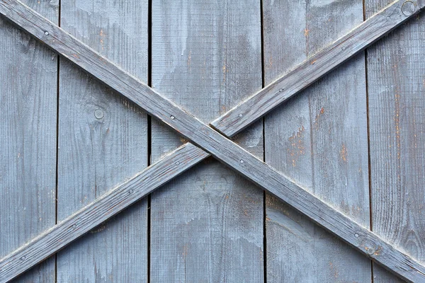 Blue wooden barn door background — Stock Photo, Image