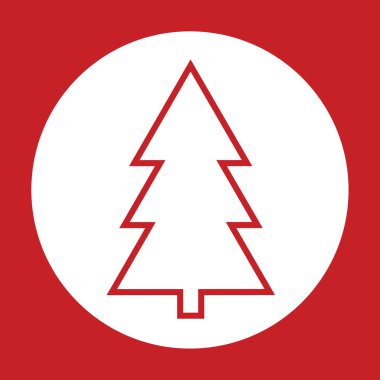 Kırmızı vektör Noel kartı ile Noel ağacı