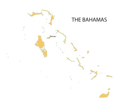 vektör Nassau göstergesi ile Bahamalar Haritası