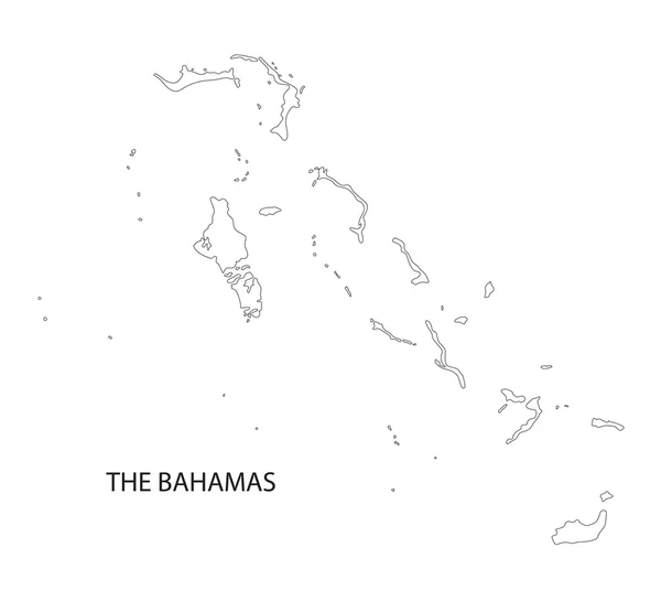 Vector outline of Bahamas map — Stock Vector