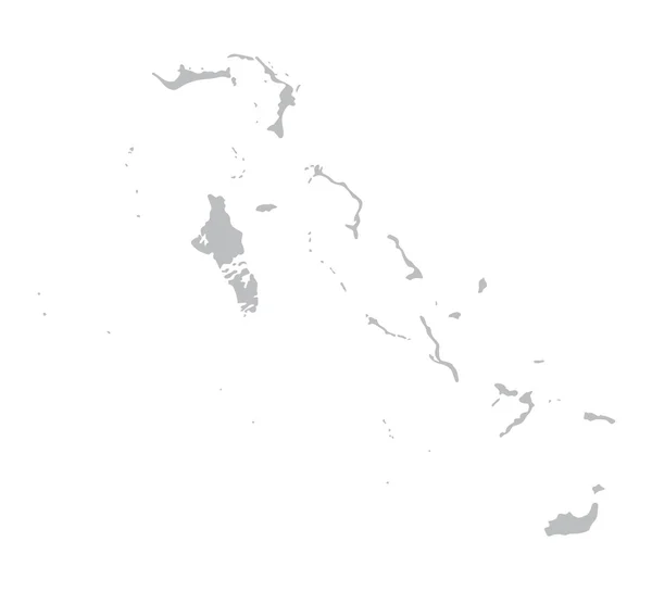 Šedá vektorová mapa Bahamy — Stockový vektor