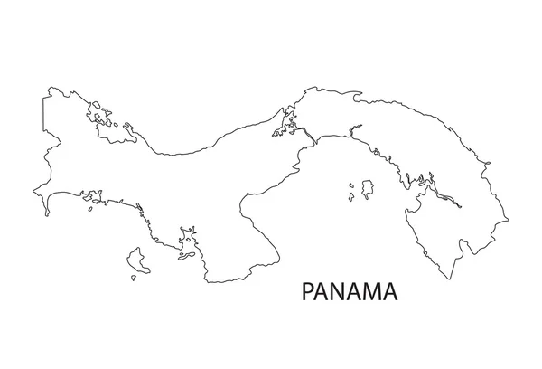 Contour noir de Panama carte — Image vectorielle