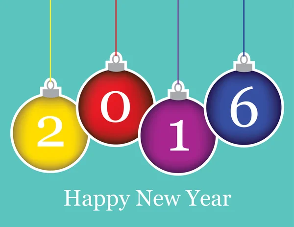 Mutlu yeni yıl 2016 kavramı, renkli Noel günü yazılı 2016 — Stok Vektör