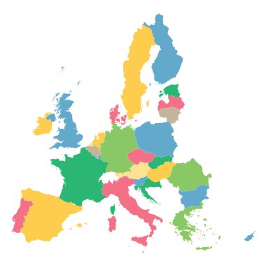 Avrupa Birliği'nin renkli harita 
