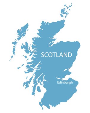 İskoçya'nın Edinburgh göstergesi ile mavi harita