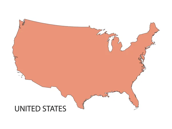 Carte rose des États-Unis — Image vectorielle