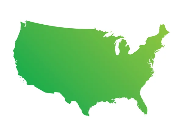 Green map of United States — Stock Vector