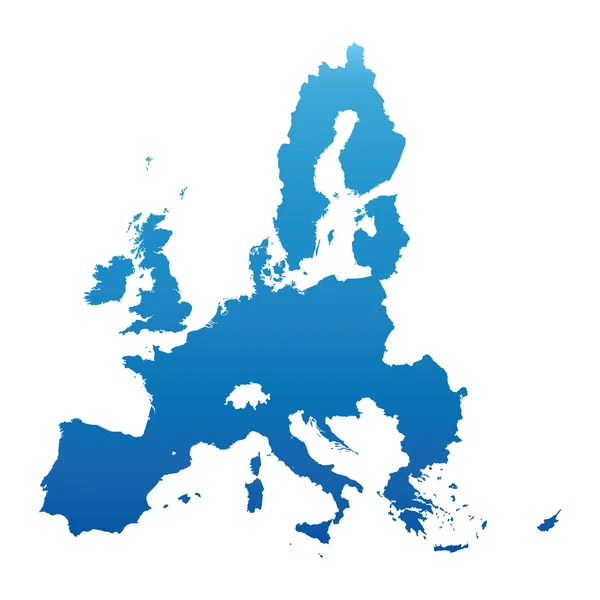 Niebieski mapy Unii Europejskiej — Wektor stockowy