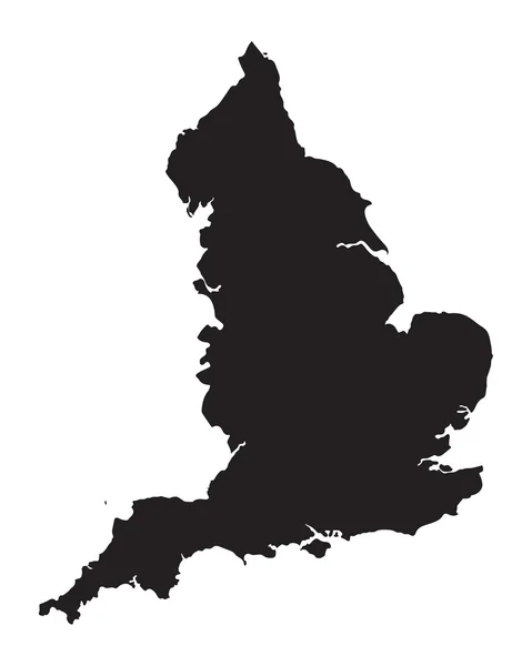 Zwarte vector kaart van Engeland — Stockvector