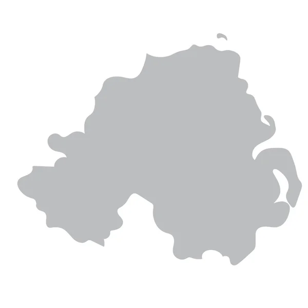 北アイルランドの灰色のベクトル地図 — ストックベクタ