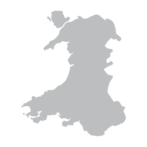 Graue Karte von Wales — Stockvektor