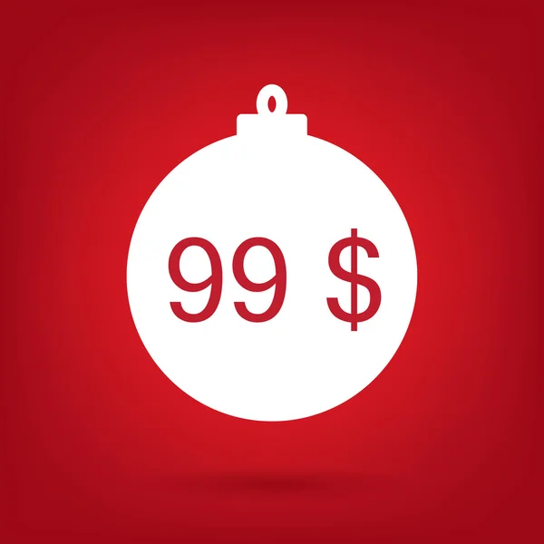 크리스마스 판매 스티커 태그, 가격 99 달러 — 스톡 벡터