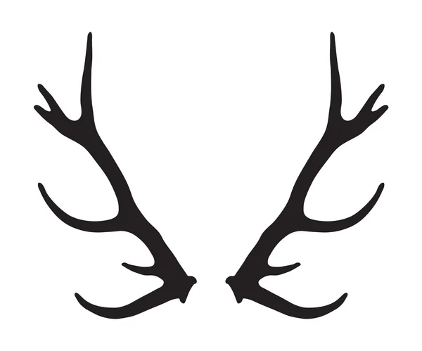 Black silhouette of antlers — Stock Vector